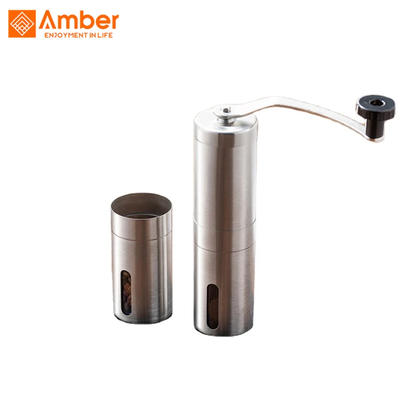 Hot Sale Portable Hand  Stainless Steel Manual Commercial Hand Ceramic Burr Coffee Grinder