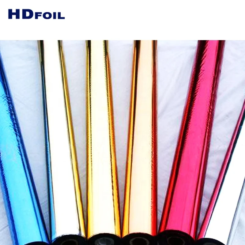 Low MOQ gold silver shiny color paper leather fabric textile Hot Stamping Foil