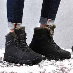 Winter Safety Men Shoes For Sale Cheap Price Winter Plush Rubber Solid Snow Boot Patent Leather We Accept OEM 1 Pair /box Ankle