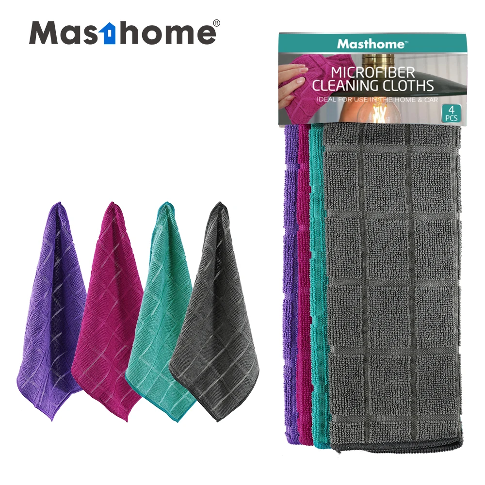 Masthome 4 салфетками из микрофибры для чистки оптических ткань очистки набор Сильная вода поглощающей мытья посуды Полотенце уборки на