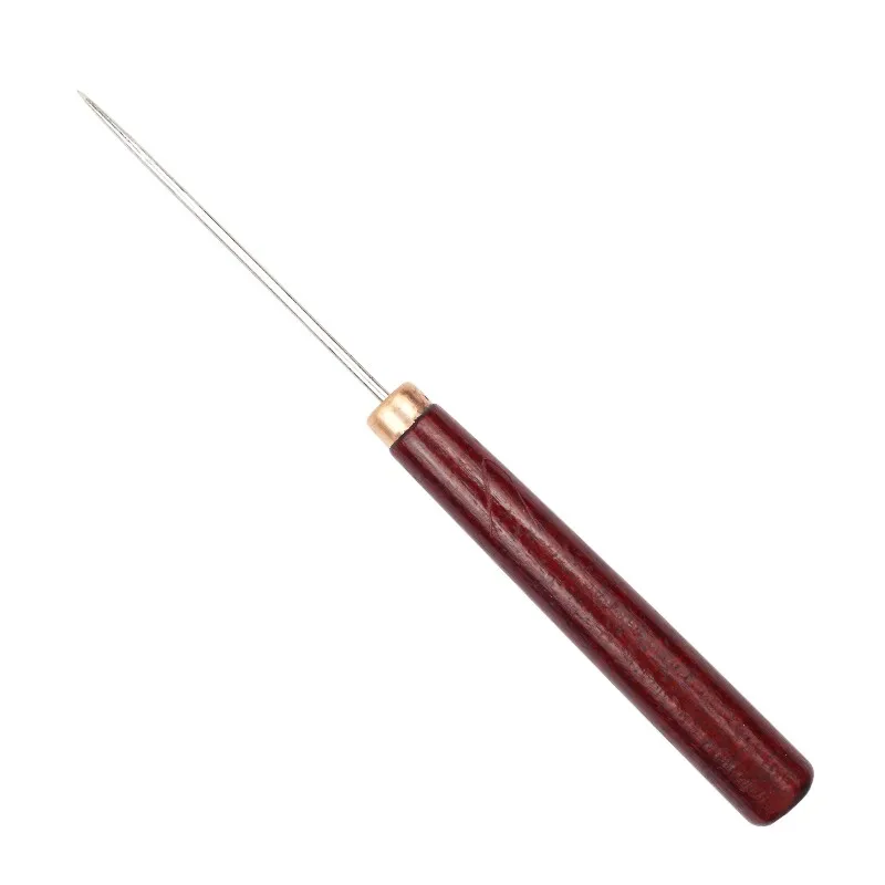 Wholesale leather making tools makingwood handle plus long sewing prong awl making hole 154mm