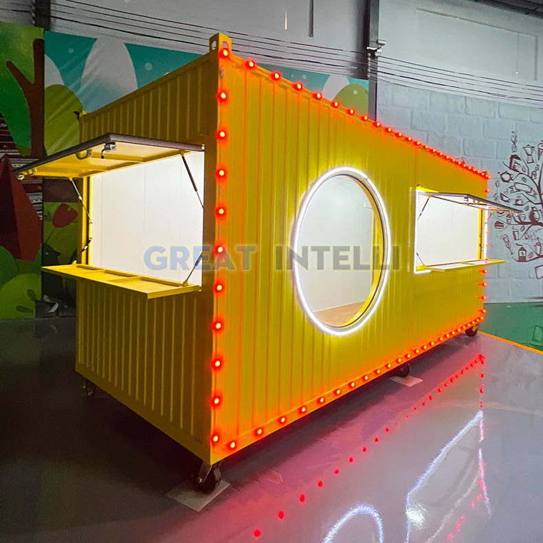 Пищевой грузовик модульный каркасный кофейный магазин мороженого сборный дом контейнер для быстрого питания кафе