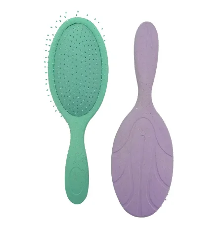 Custom Colorful Women Hair Care Brush Massager Soft Cushion Nylon Bristles Wet Salon Round Hair Brush