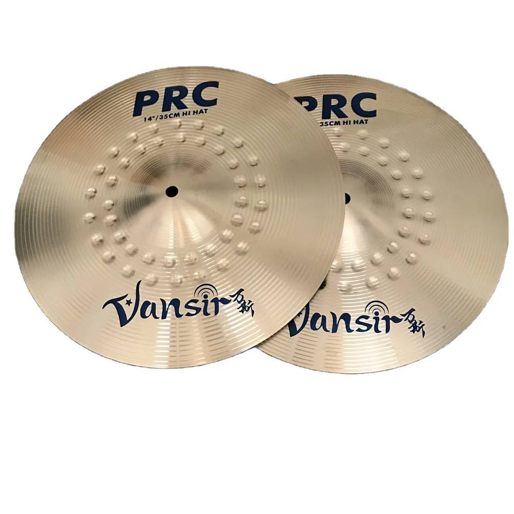 Vansir Polishing Silver Color Alloy Cymbal Set 14'HH+16' Crash+18' Crash+20' Ride with Cymbal bag