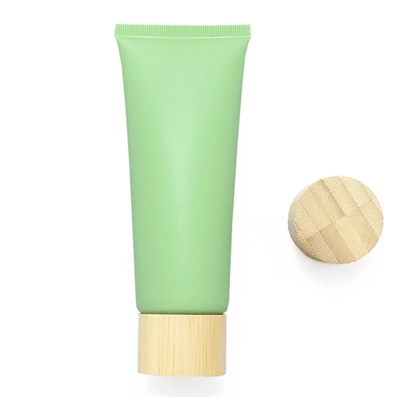 50g 60g 80g 100g 120g Empty Hand Cream Tube Bamboo Wood Cover Plastic Cosmetic Packaging Tube for Lotion Cream Shampoo