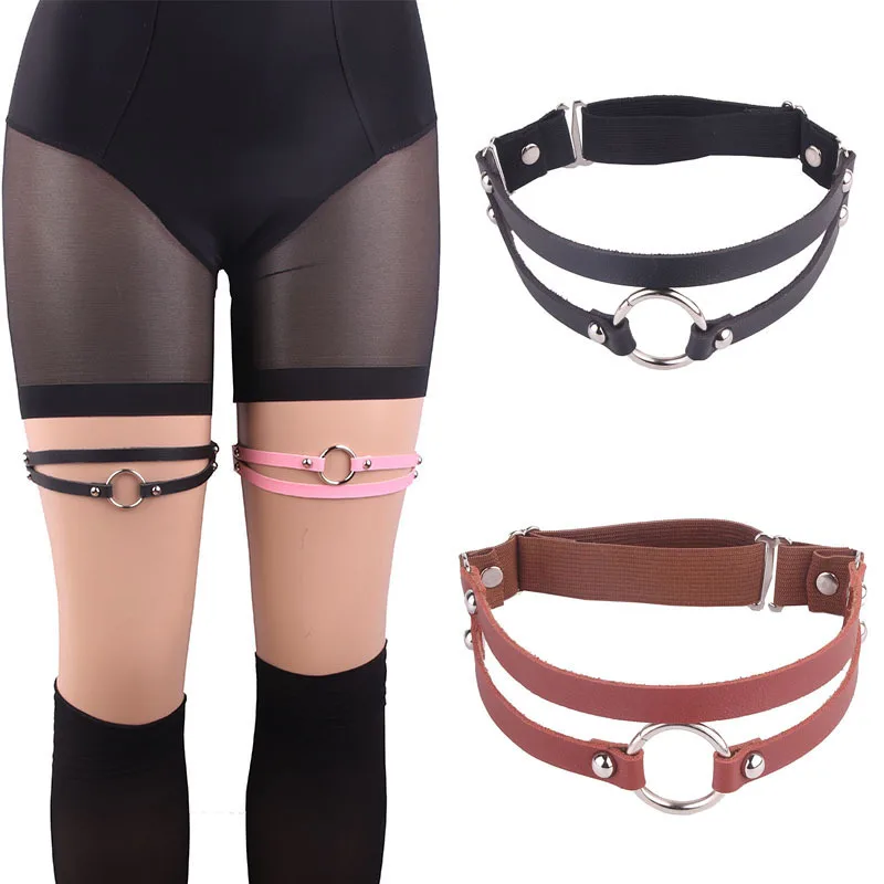 2022 New Style Wholesale Sexy Punk Rock Goth   pu belts leather Sexy Garter Belts Leg Ring
