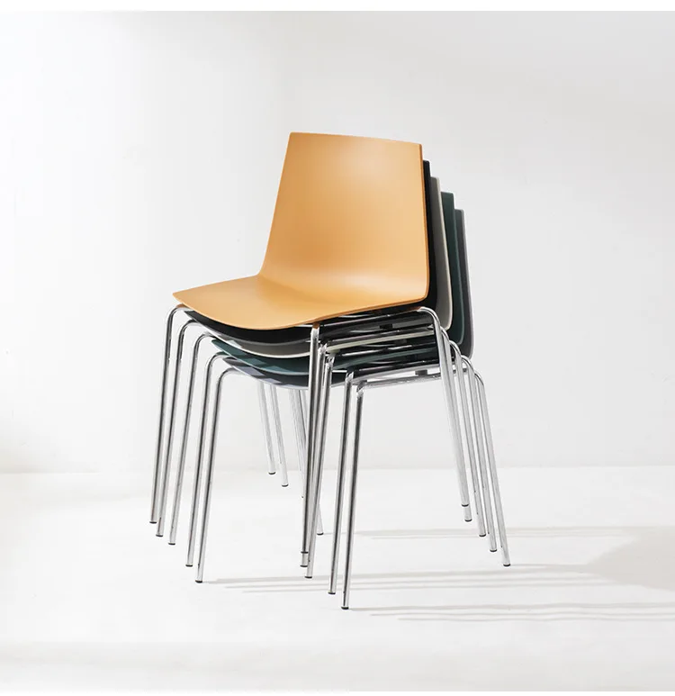 STG Modern Black Backrest Lounge Chair Plastic Library Training Chair Meeting Room Office Chair With Metal Leg