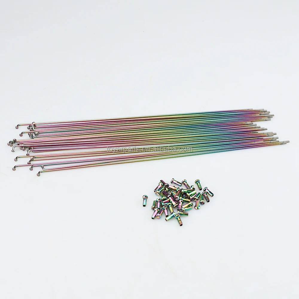 Rainbow Bicycle Spokes With Nipples Stainless Steel Bike Parts Cycling Accessories