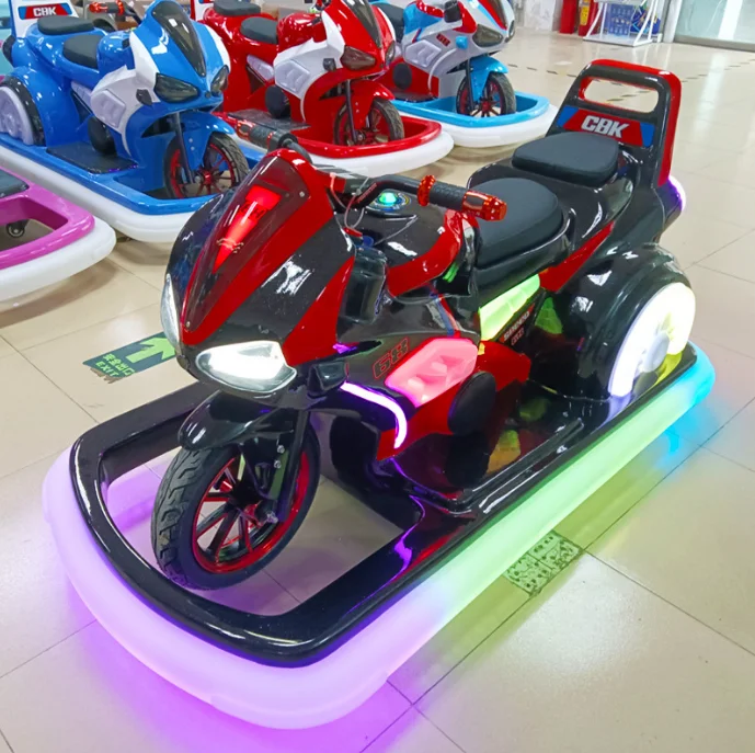 Amusement park kiddie rides motorbike electric battery operated luminous light up motorcycle bumper cars for sales