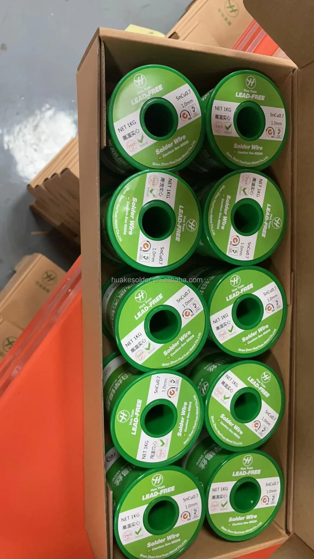 Sn99.3/Cu0.7H SOLID Wire HuaKe High Temp.Tin Wire SnCu0.7 0.8mm Tin Solder For PCB LED Electronics Tin Alloy Solid Solder Wire