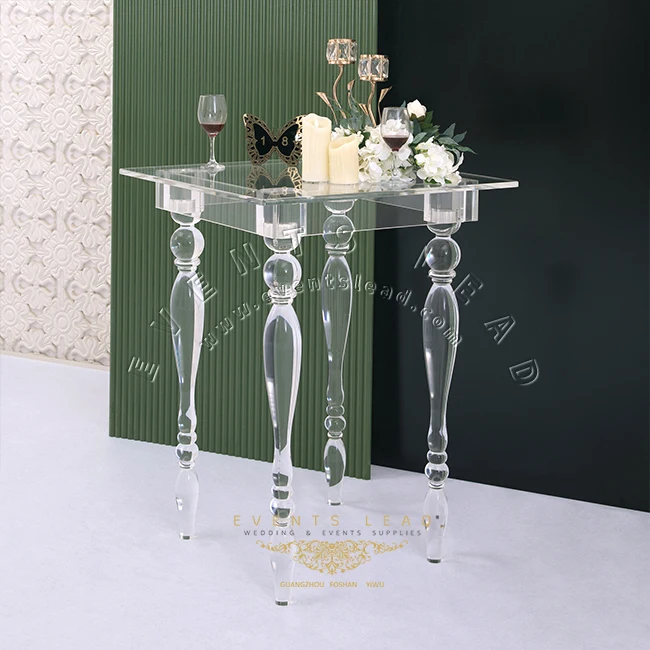 High Quality Rectangle Acrylic Cocktail Table Transparent Bar Furniture