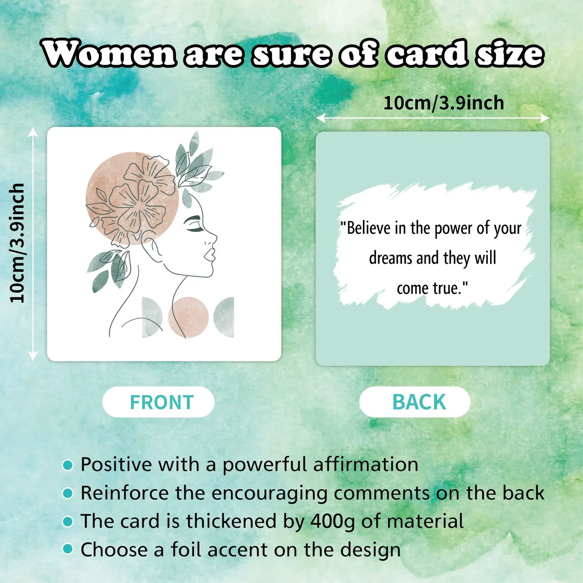 Positive Affirmations Cards for Women - 50 Mindfulness Cards with delicate  box Inspirational Quotes Motivational card printing