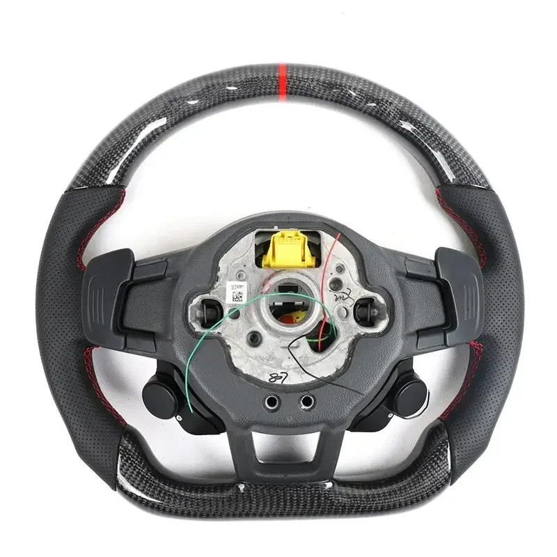 Custom Carbon fiber steering wheel with LED for vw mk6 mk7 GTI 6 GTI 7 R golf 6 golf 7style leather steering wheel