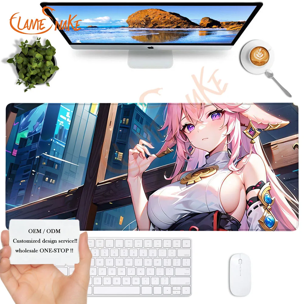 Custom Logo Printed  XXXL Fabric Waterproof Material Anti-Slip Rubber   Gaming Mouse Pad