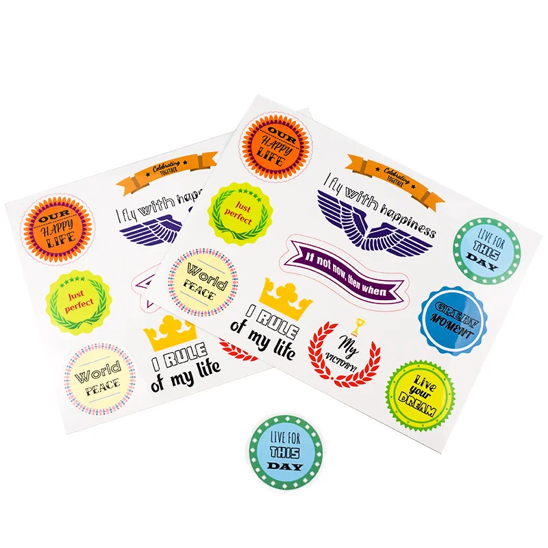 Custom Die Cut Self Adhesive Vinyl A4 Sticker Sheet Yellow Brand Name Label