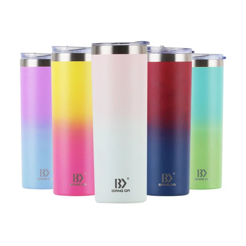 Wholesale 16oz 22oz Straight 2 Lids Stainless Steel Insulated Vacuum Drinkers Cups Coffee Tumbler