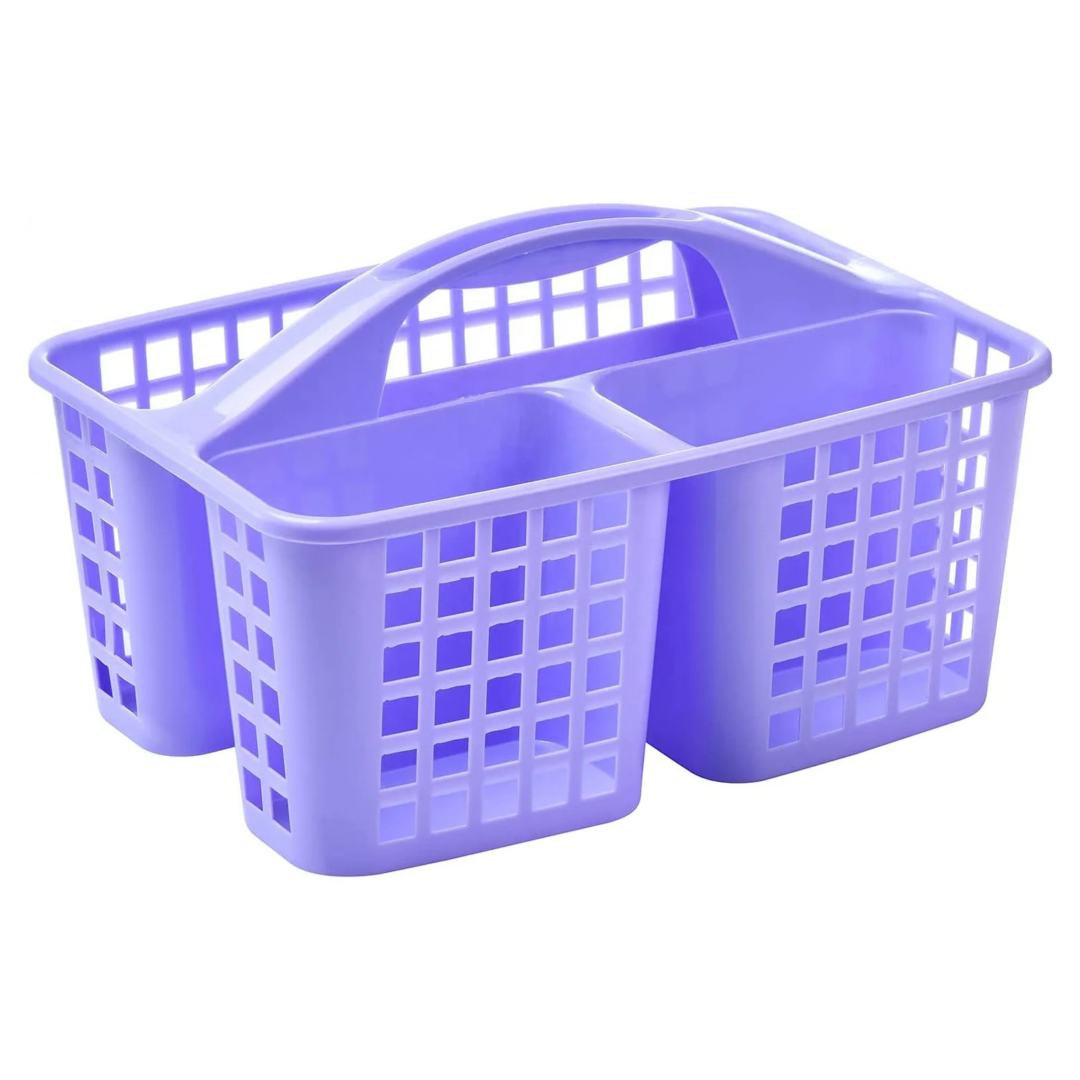 Plastic Shower Caddy Basket with Compartments Portable Divided Cleaning Supply Storage Organizer with Handle
