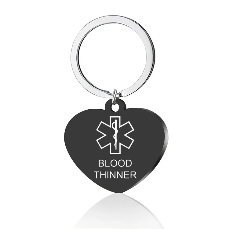 374 Personalized Engraving Stainless Steel TYPE 1 DIABETES EPILEPSY BLOOD THINNER Medical Alert ID Heart Pendant Necklace
