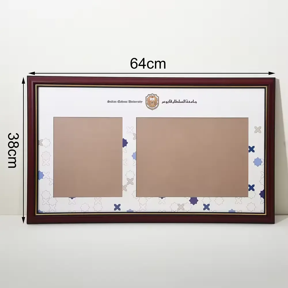 Red Brown Color Solid Wood Document Picture Diploma Certificate Frame  Display on Table or Wall Hanging A4 Size