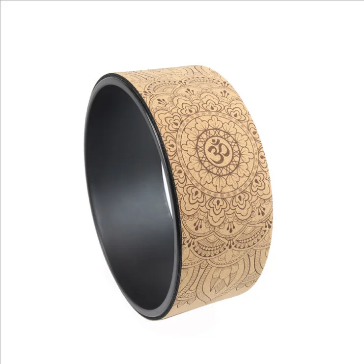 Beautiful Custom Logo Pilates Ring Auxiliary Yoga Wheel Made of ABS Material with PU Cork TPE for Yoga Practice