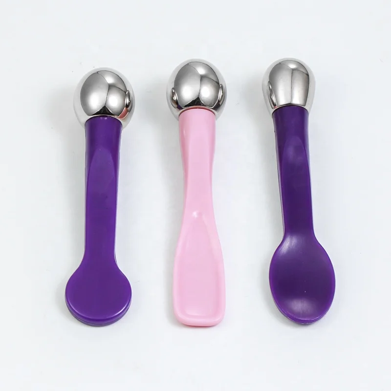 Free customized logo Cosmetic Use PP Plastic Spoon Plastic Cosmetic Spatula Facial Cream Mini spatula