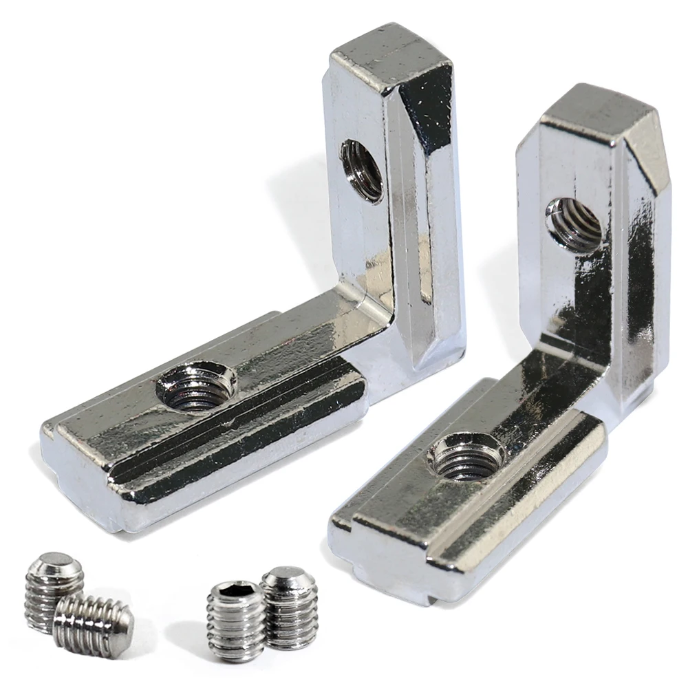 20s L Shape Silver Inner Corner Connector Joint Bracket with Screws for 2020 Aluminum Profile with slot 6mm