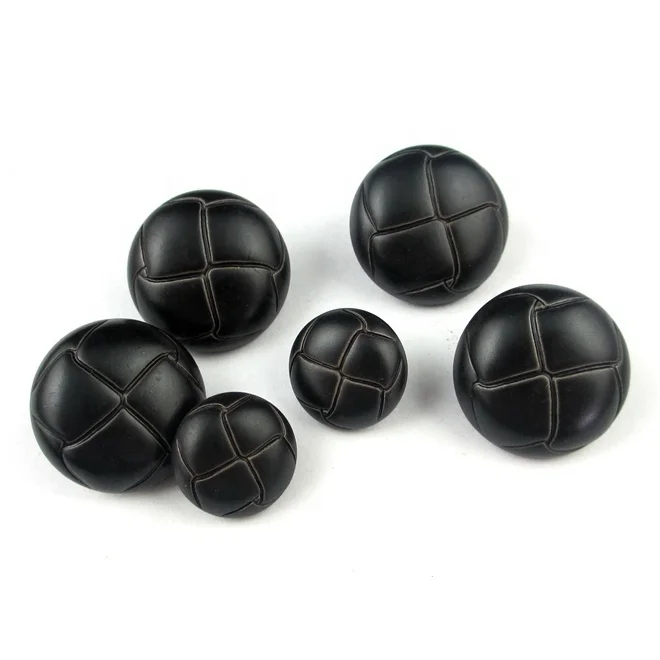 High quality brown color football plastic leather button with shank