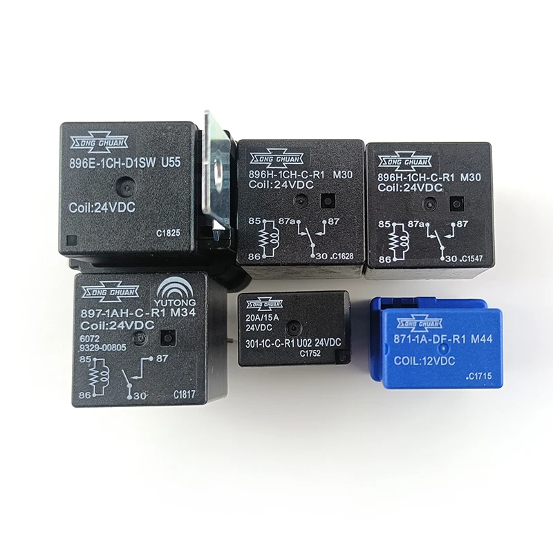 Автомобильное электромагнитное реле JD1914, 12 В, 40 А, 5 контактов, 4 контакта, 6 контактов, автомобильное реле с подавляющим диодом