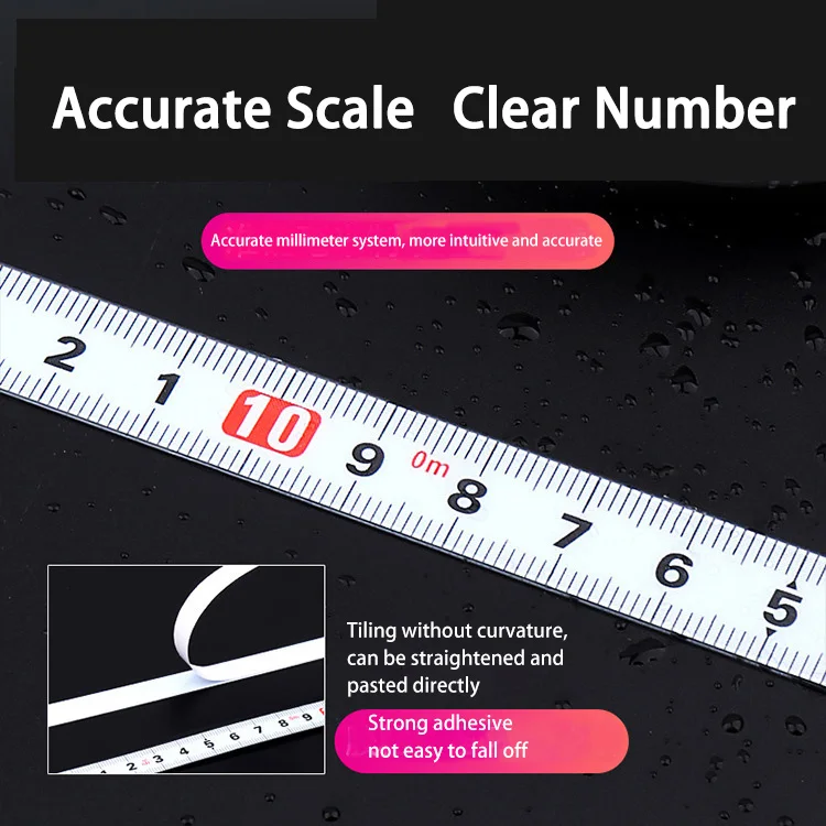 Adhesive Scale Sticky Ruler Medium Centimetre Steel Ruler Adhesive Ruler Strips Flat tape