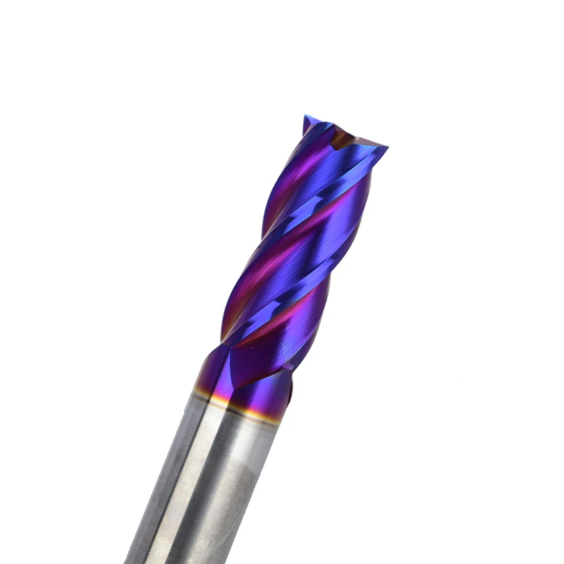 Weix new product Tungsten carbide CNC machinary 4flutes Blue nano coating end mill for metal cutting
