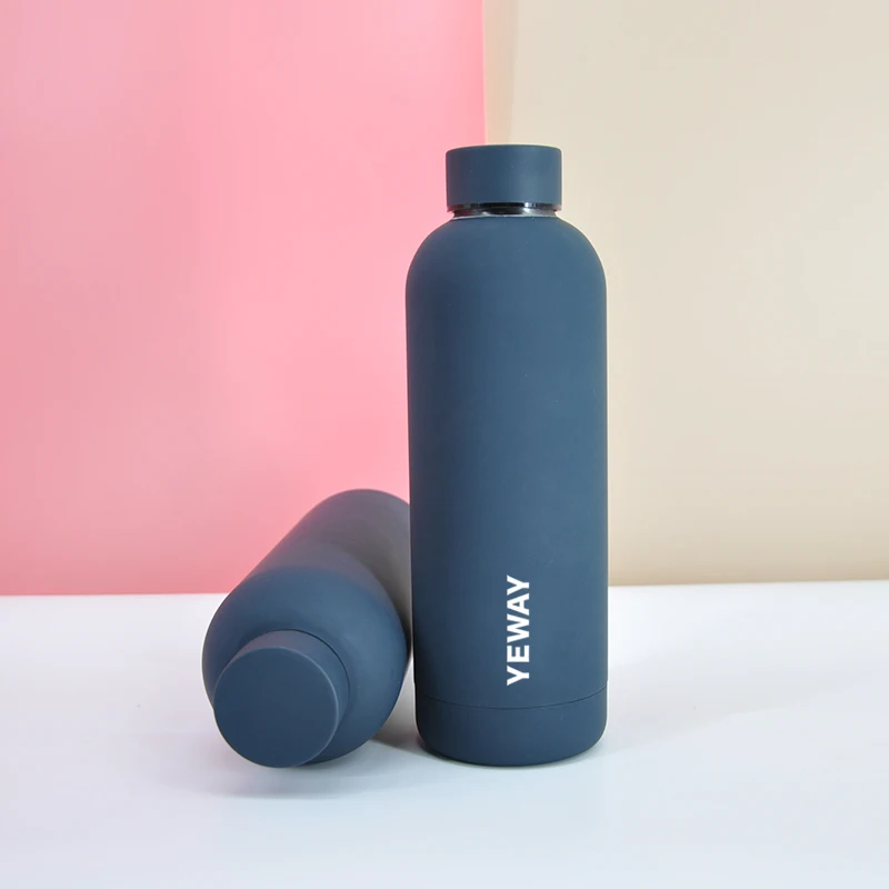 Yeway Tasse Copo 2022 new arrival Spray Rubber Painted Stainless Steel Sport Yoga Bottle Stainless Steel Sport Water Bottles
