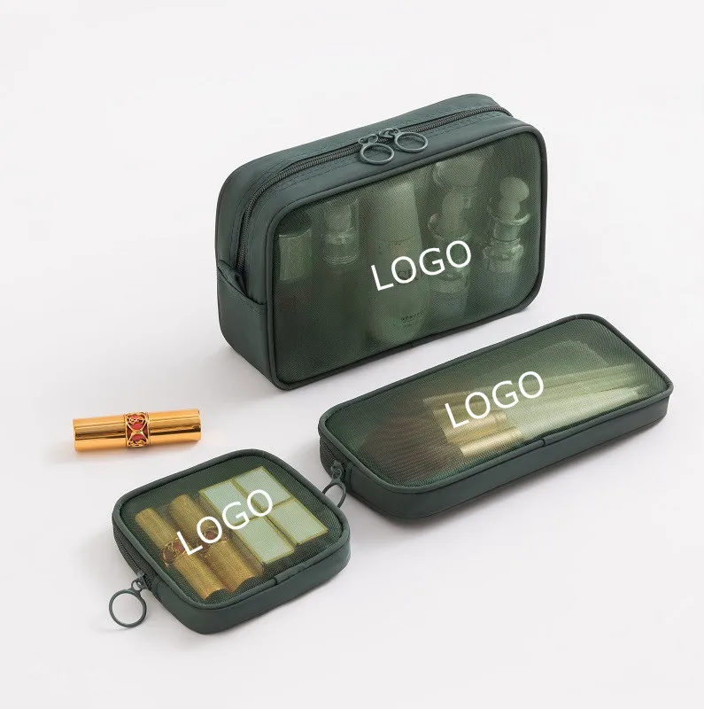 Quick Dry Travel Makeup Cosmetic Pouch Bag Portable Mesh Cosmetic Toiletry Hanging Bag Large Beach Pool Bags