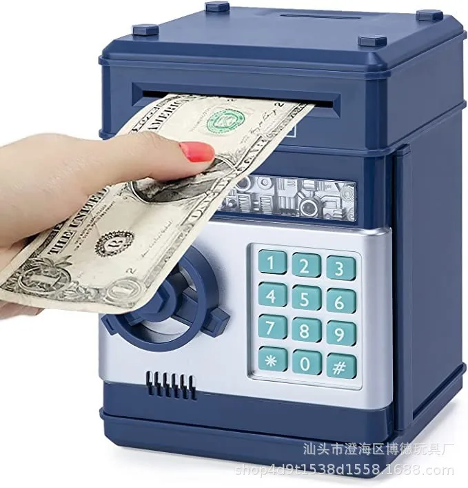 Automatic Small mini piggy bank with password fingerprint Money Rolling Password Safe Box ATM Piggy Bank