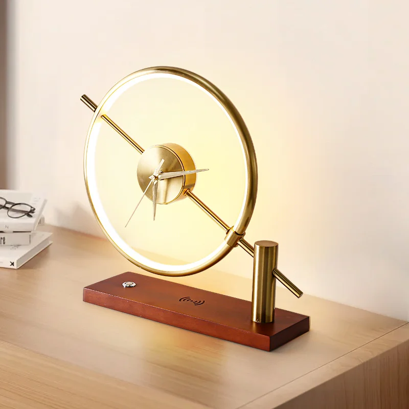 Trending Products 2024 New Arrivals Smart Home Lights wireless Charging LED Table Lamp Modern O Shape Clock Lamp With USD Port