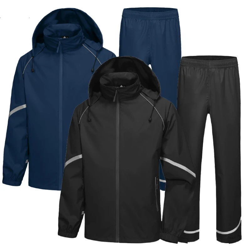 Custom Portable Outdoor Waterproof Riding Split Raincoats Rain Wear Suits Poncho Rain Coat For Men Women For Adults