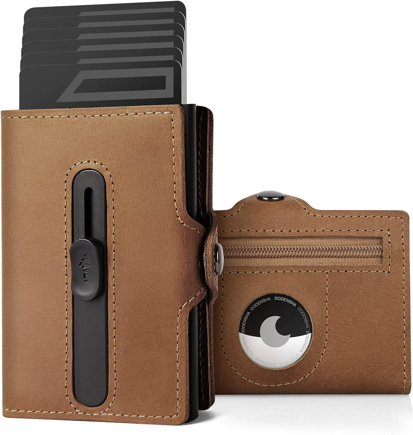 Оптовая продажа, мужской держатель для карт из искусственной кожи, алюминиевый держатель для всплывающих карт, металлический держатель для визиток, кошелек с металлической коробкой