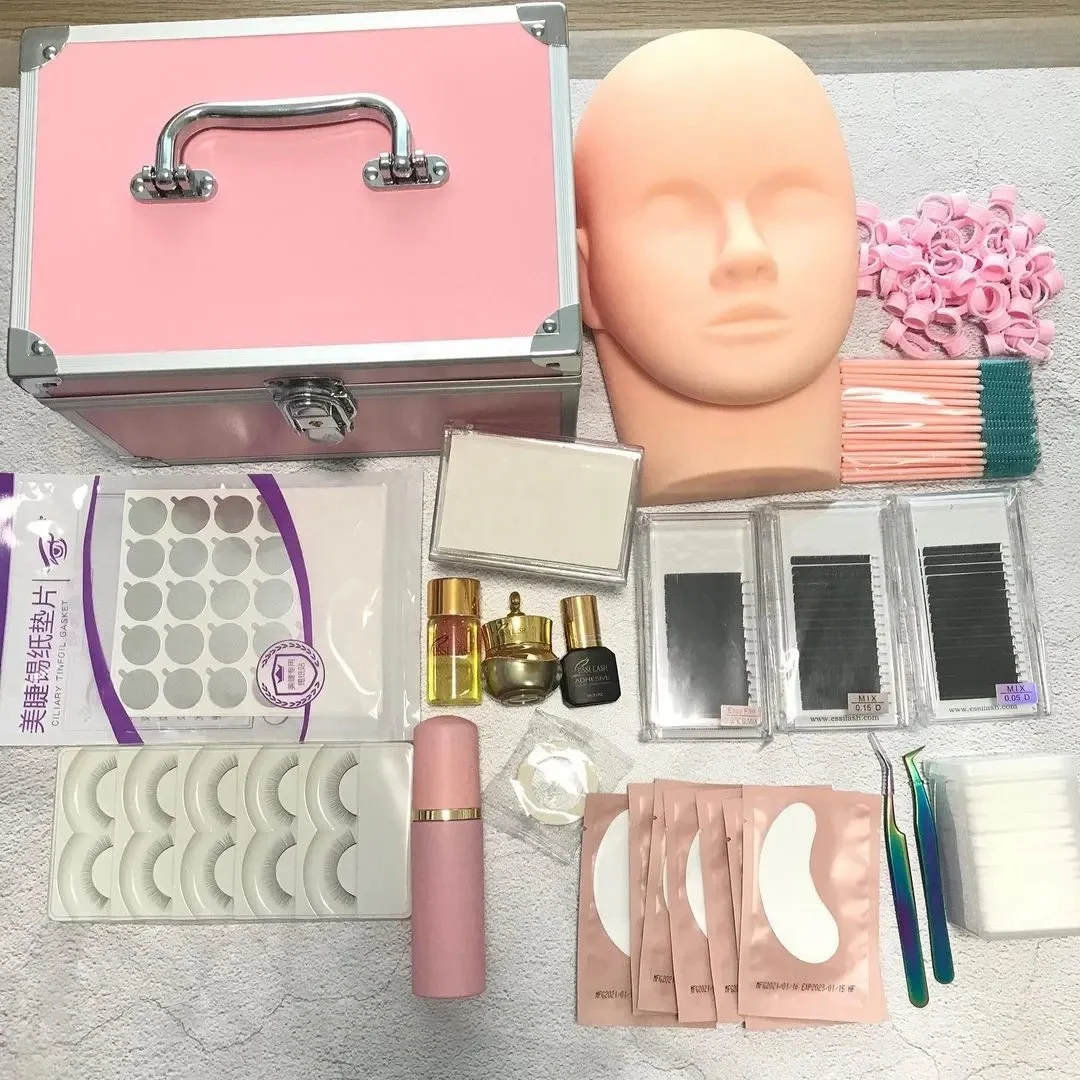 Eyelash Grafting Set Eyelash Extension Makeup Supplies Dummy Head Model Basic Exercise Tools Complete Professional Makeup Kit