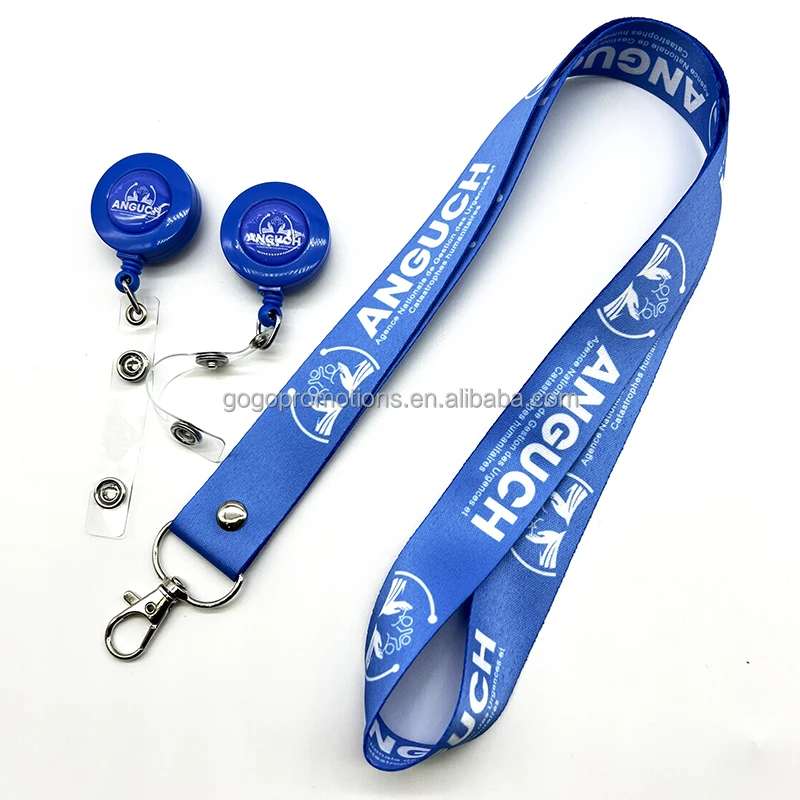 Promotional Gift Customized Logo Badge Reel Id Card Holder Keychain Neck Lanyard