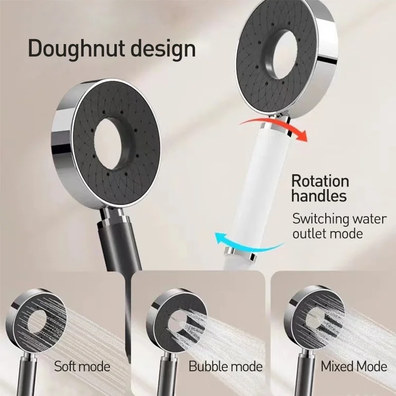 Luxury Smart Shower System Bathroom Wall-Mounted 360 Degree Shower Panel Head Black Brass Rain Effect Thermostatic Shower Set