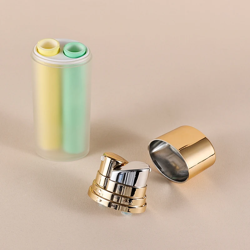 2024 New Luxury 15+15ml PMMA Oval Double Tube Airless Bottle Empty Portable Travel Day and Night Serum Cream Vacuum Pump