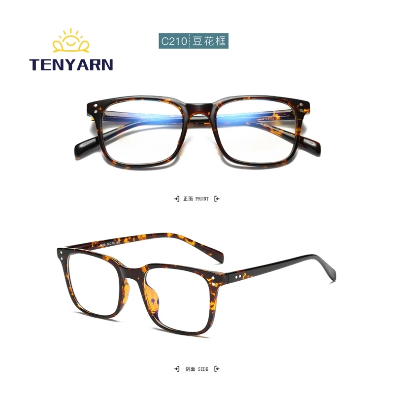 Tenyarn Fashion Square TR90 Anti Blue Light Blocking Glasses Itallian Design Unisex Student Adults Computer Glasses Frames