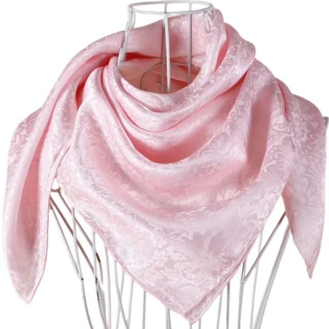 Женская квадратная шаль из шелка Bufandas Mujer, винтажный жаккардовый шарф с принтом из 100% шелка