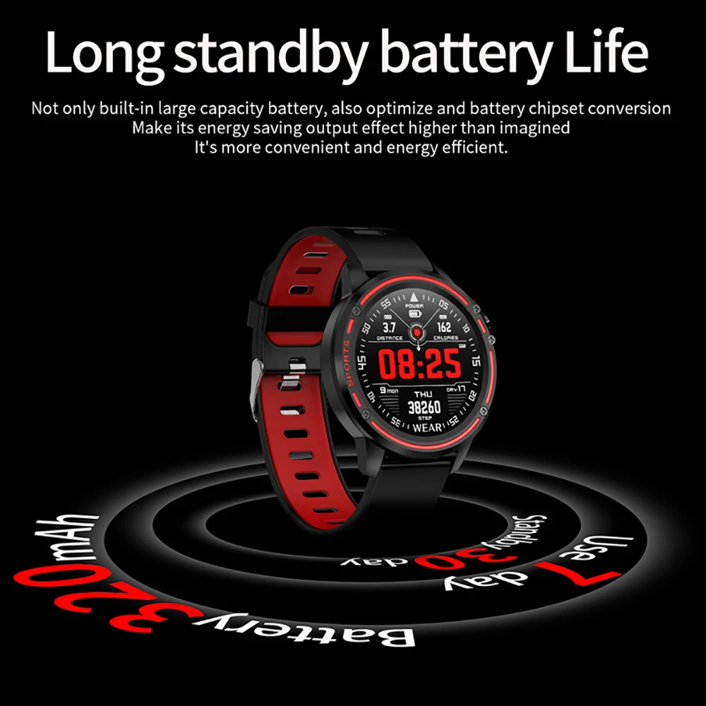 L8 Смарт-часы для мужчин IP68 водонепроницаемый Reloj Hombre режим умные часы с экраном ЭКГ приборы измерения артериального давления сердечного ритма спортивный