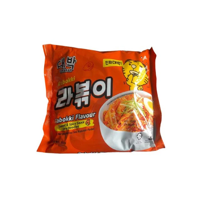 Bulk Price High Quality Hot Sale Best Selling Rabokki Sweet Spicy Tteokbokki Halal food Dry Instant Noodles Pack