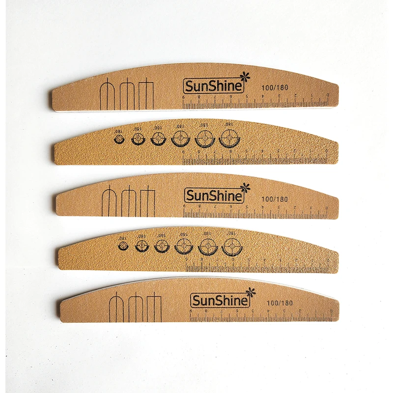 Wholesale Professional Custom Double-Sided Nail Files 100 180 Grit Emery Board Manicure Pedicure Art Tools Nail File With Logo