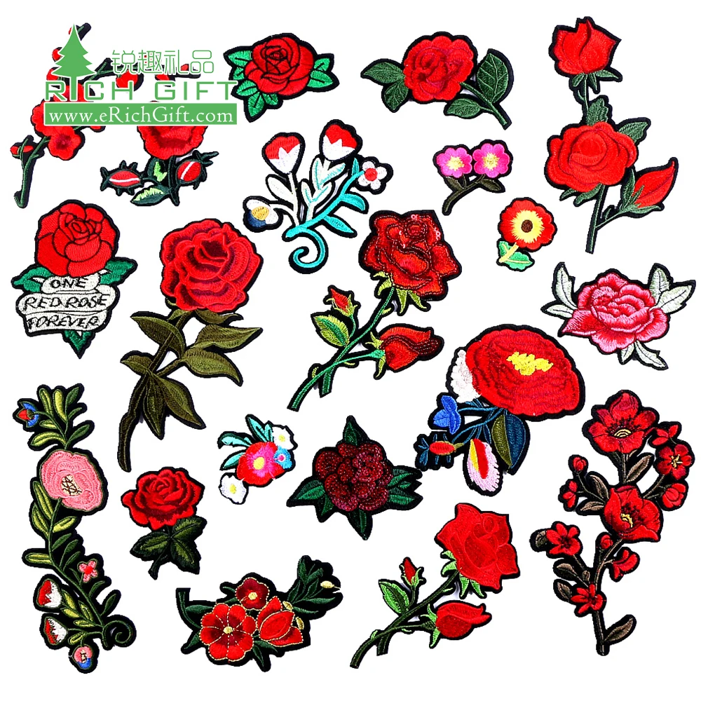 2019 Handmade fashion Design Embroidered Services Sequin Appliques badge floral embroidery patch flower for clothing