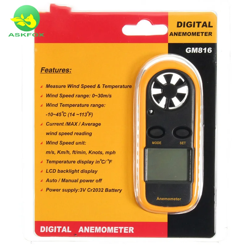 Hot Sale Digital Anemometer GM 816 In The Market With Low Price Wind Speed Detector Small Anemometer