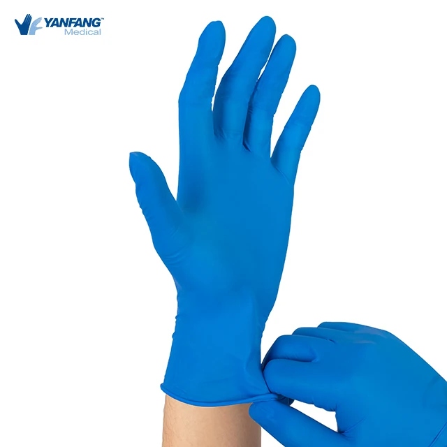 Blue Boxes Disposable 11 Mil 14 Inch Nitrile Glove For Medical Food Industry Laboratory