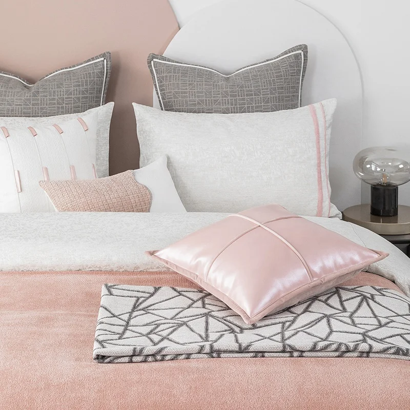 10 PCS Cozy Comforter Set Casual Solid Design All Season Matching Bed Runner Decorative Pillow Cover  King Queen Size