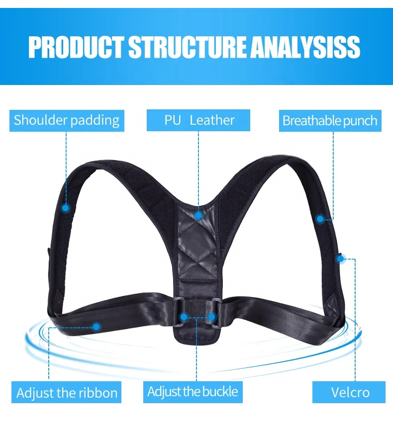 Adjustable Back Straightener Back Brace Comfortable Posture Trainer for Spinal Alignment Support